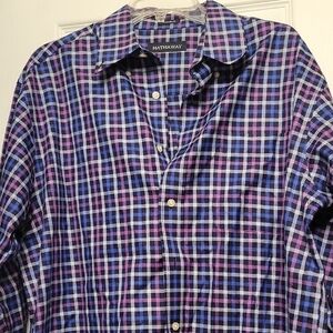 Hathaway. Men's Blue and Purple Checkered Shirt